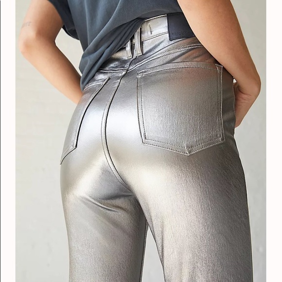 Free People Phoenix Coated Skinny Jeans Silver - Picture 3 of 9